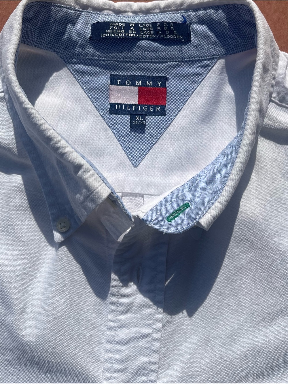 Tommy Hilfiger Men’s XL White Crest Cotton Button Down Shirt - Picture 6 of 8